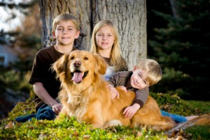 children and dog